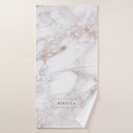 Rose-Gold und weiße Imitate Marmorstein Badhandtuch Set (Badehandtuch)