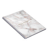 Rose-Gold und weiße Imitate Marmorstein Notizblock (Rechte Seite)