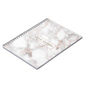 Rose-Gold und weiße Imitate Marmorstein Notizblock (Linke Seite)