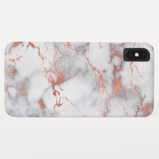 Rose Gold und weißer Marmor Elegant Moderne Case-Mate iPhone Hülle (Rückseite (Horizontal))