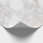 Rose-Gold und Weißes Imitat Marmorstein Geschenkpapier (Ecke)