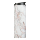 Rose-Gold und Weißes Imitat Marmorstein Thermosbecher (Nach links gedreht)