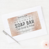 Rose Gold und Weißholz handgefertigte Seifenmarken Rechteckiger Aufkleber (Umschlag)