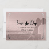 Rose Gold und Weißmarmor Chinesisch Save the Date (Rückseite)