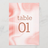 Rose-Gold- und Weißmarmor-Wirbel Menükarte (Rückseite)