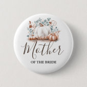Rose Gold und White Pumpkin Hochzeit im Herbst Button (Vorderseite)