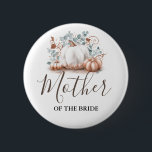 Rose Gold und White Pumpkin Hochzeit im Herbst Button<br><div class="desc">Hochzeitsknopf für Mutter,  Vater,  Schwester,  Bruder der Braut oder des Bräutigams</div>