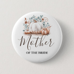 Rose Gold und White Pumpkin Hochzeit im Herbst Button
