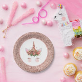 Rose Gold Unicorn Princess Pappteller (Party)