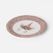 Rose Gold Unicorn Princess Pappteller (Schrägansicht)
