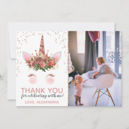 Rose Gold Unicorn Prinzessin Vielen Dank Einladung