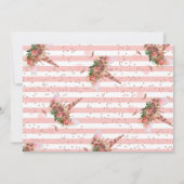 Rose Gold Unicorn Prinzessin Vielen Dank Einladung (Rückseite)