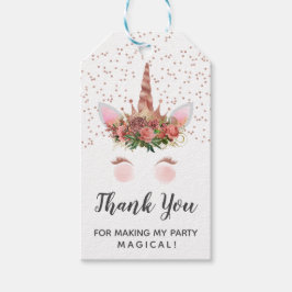 Rose Gold Unicorn Prinzessin Vielen Dank Geschenkanhänger