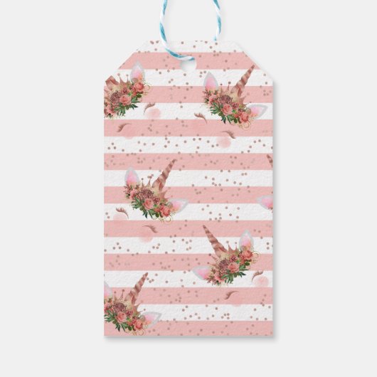 Rose Gold Unicorn Prinzessin Vielen Dank Geschenkanhänger (Rückseite)