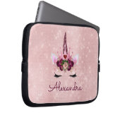Rose Gold Unicorn Sparkle Princess Monogram Name Laptopschutzhülle (Vorne Rechts)