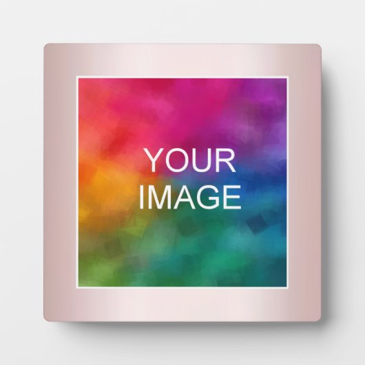 Rose Gold Upload Your Photo Image Logo Easel Fotoplatte (Vorderseite)