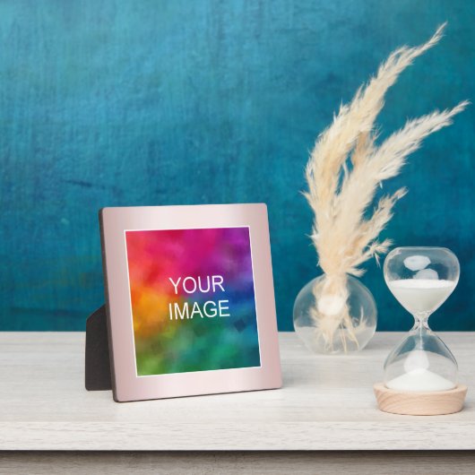 Rose Gold Upload Your Photo Image Logo Easel Fotoplatte (InSitu)