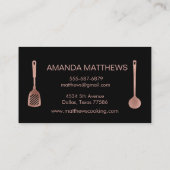 Rose Gold Utensities Personal Koch Kochen Backen Visitenkarte (Rückseite)