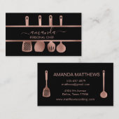 Rose Gold Utensities Personal Koch Kochen Backen Visitenkarte (Vorne/Hinten)