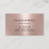 Rose Gold Vacuum Cleaner Navy Reinigungsservice Visitenkarte (Rückseite)