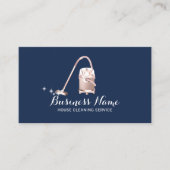 Rose Gold Vacuum Cleaner Navy Reinigungsservice Visitenkarte (Vorderseite)