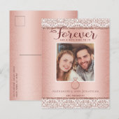 Rose Gold Verlobung Ankündigung Postkarte (Vorne/Hinten)