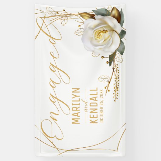 Rose Gold Verlobung Banner (Vertikal)