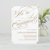 Rose Gold Verlobung| Einladung der Interessengrupp (Stehend Vorderseite)