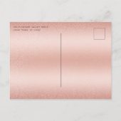 Rose Gold Verlobung Foto Ankündigung Postkarte (Rückseite)