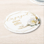 Rose Gold Verlobung Runder Pappuntersetzer (Angewinkelt)