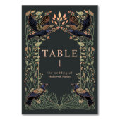 Rose Gold verzaubert Gothic Raven Floral Wedding Tischnummer (Rückseite)