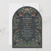 Rose Gold verzauberte Gothic Raven Wedding Ach Einladung (Vorderseite)