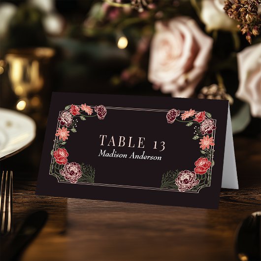 Rose Gold Verzauberter Garten Hochzeitskarte Tischnummer