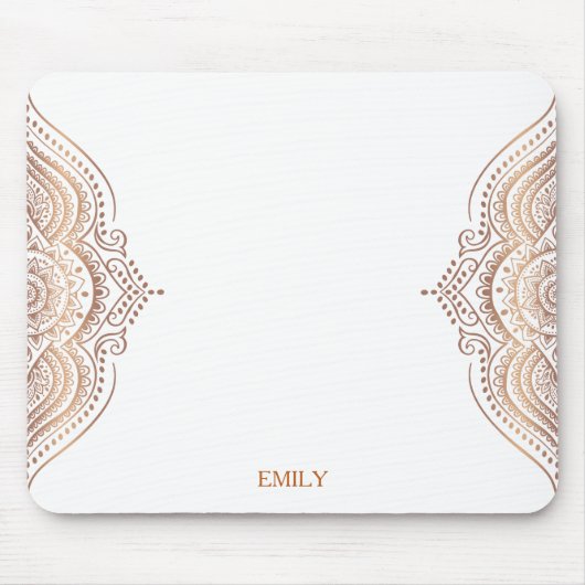 Rose-Gold-verziert-Mandalatstext Mousepad (Vorne)