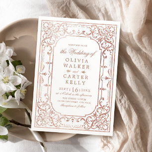 Rose Gold verziert romantische Hochzeit Einladung
