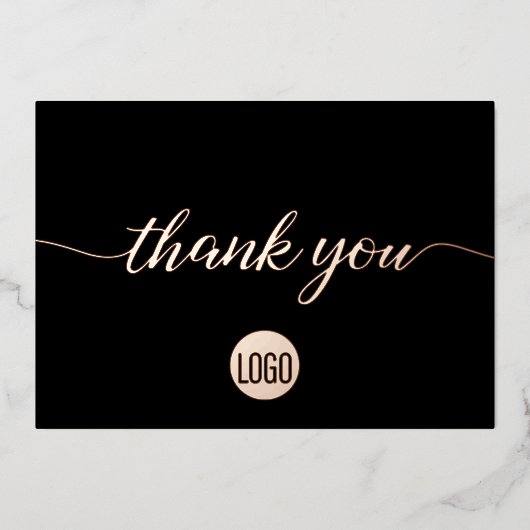 Rose Gold Vielen Dank, dass Sie das Logo für Sie g Folieneinladung (Vorderseite)