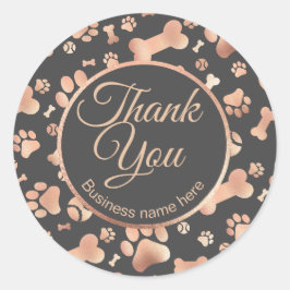 Rose Gold Vielen Dank, dass Sie die Business Paw P Runder Aufkleber