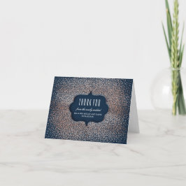 Rose Gold Vintag Confetti Navy Hochzeit Vielen Dan Dankeskarte