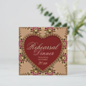 Rose Gold Vintag Lace Probe Dinner Einladung (Stehend Vorderseite)