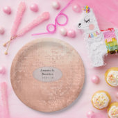 Rose Gold Vintag Print Wedding Pappteller (Party)