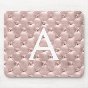 Rose Gold Vintag rosa Monogramm Name Mousepad