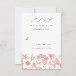 Rose Gold Vintage BlütenSVP-Karte RSVP Karte