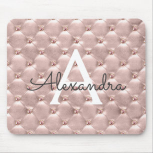 Rose Gold Vintage Rosa Monogramm Name Mauspad