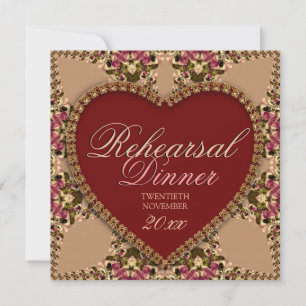 Rose Gold Vintage-Spitzenprobe-Dinner Einladung