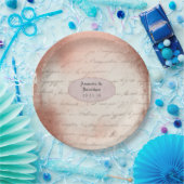 Rose Gold Vintage Typografie Hochzeit Pappteller (Party)