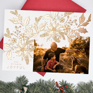 ROSE GOLD Vintage WEIHNACHTEN Botanicals Bilderrah Folien Feiertagskarte