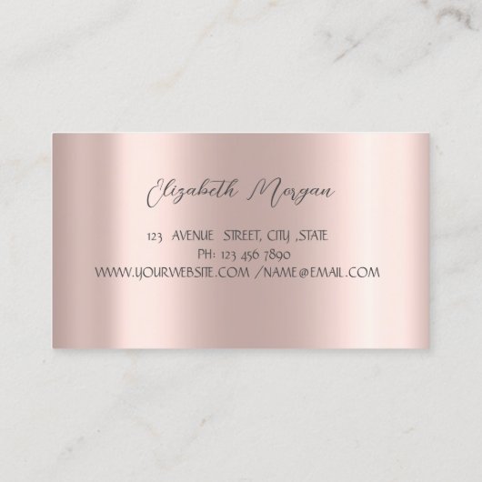 Rose Gold Visitenkarte (Rückseite)