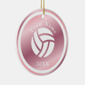 Rose Gold Volleyball Mannschaftsname & Jahr Niedli Keramik Ornament (Rechts)