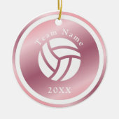 Rose Gold Volleyball Mannschaftsname & Jahr Niedli Keramik Ornament (Vorne)