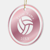 Rose Gold Volleyball Mannschaftsname & Jahr Niedli Keramik Ornament (Links)